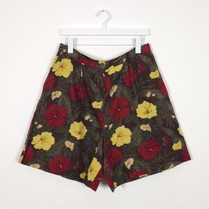 Vintage Linen Blend High Waisted Shorts